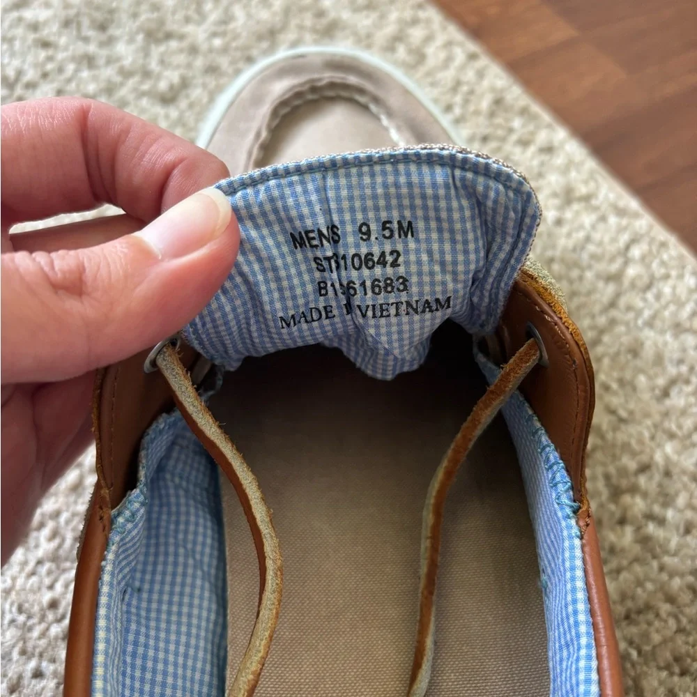Sperry Two-Tone Brown Canvas & Tan Leather Boat Shoes
